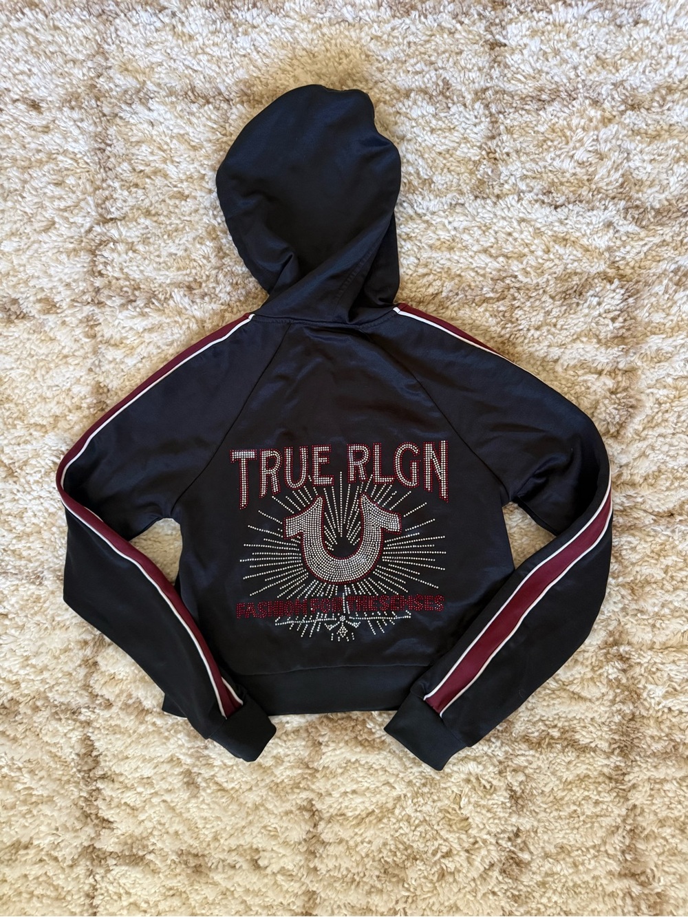 True Religion Sparkly Back Logo Sweater Women’s Size XS